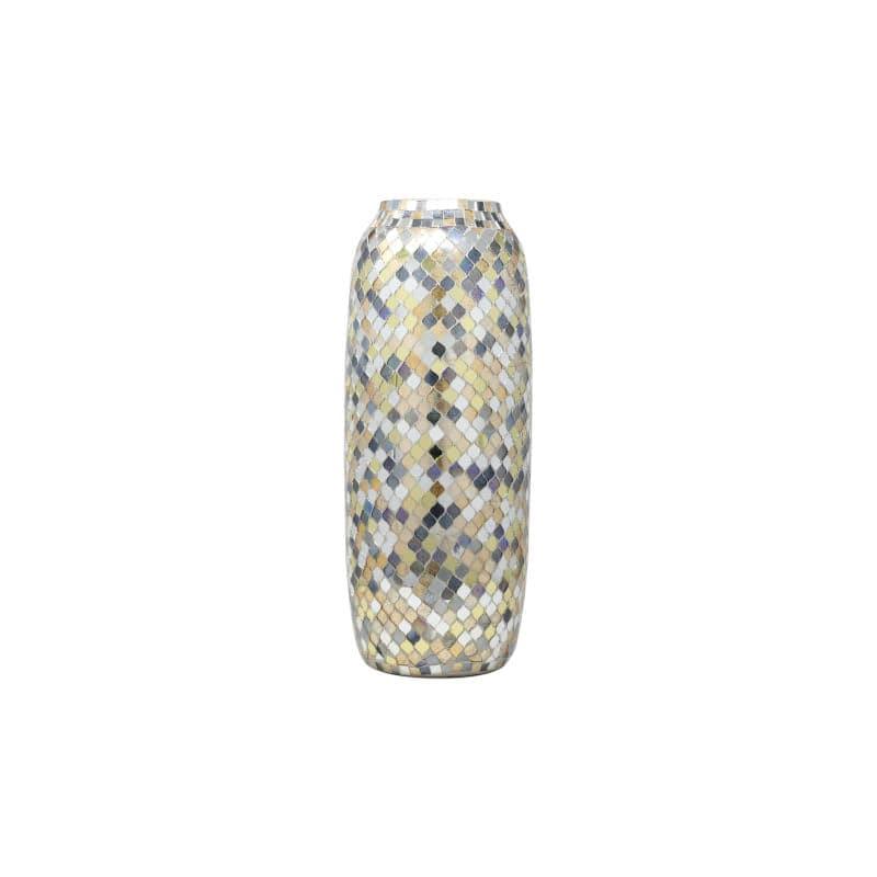 Buy Garnet Mosaic Tall Vase - Silver Vase from Vaaree