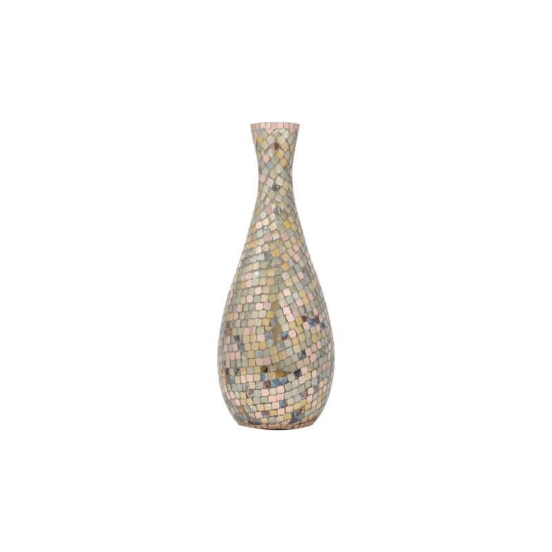 Vase - Garnet Mosaic Tapered Vase - Rosegold