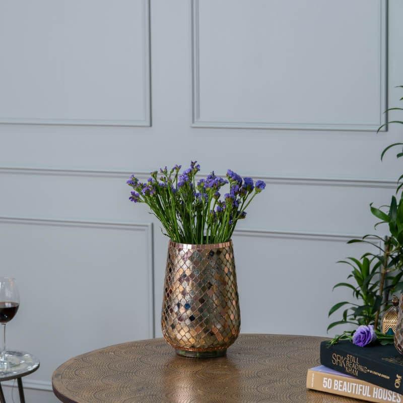 Buy Vase - Garnet Mosaic Tumbler Vase - Rosegold at Vaaree online