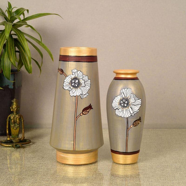 Vase - Golden Glam Terracotta Vase - Set Of Two
