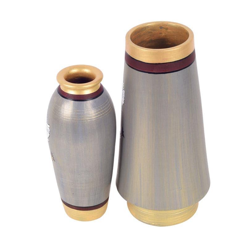 Buy Golden Glam Terracotta Vase - Set Of Two Vase from Vaaree