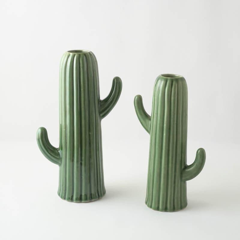 Buy Green Cactus Vase - Set Of Two Vase from Vaaree