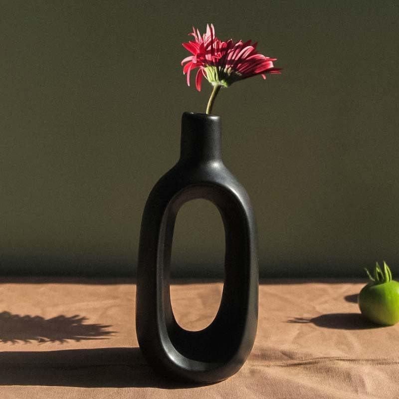 Buy Vase - Gunnen Vases (Black) - Set of Two at Vaaree online