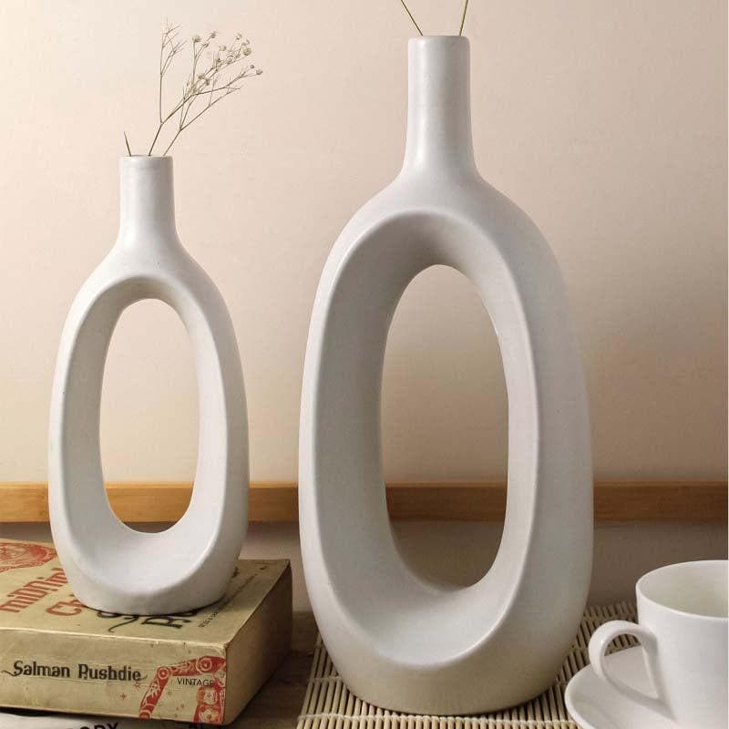 Buy Gunnen Vases (White) - Set of Two Vase from Vaaree