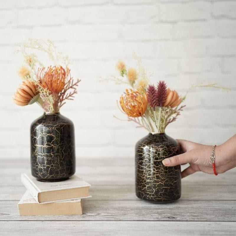 Buy Vase - Hosanna Bottle Vase (Black) - Set Of Two at Vaaree online