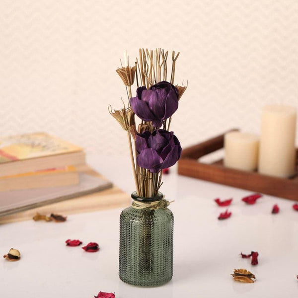 Vase - Ivania Vase With Dry Flowers - Purple