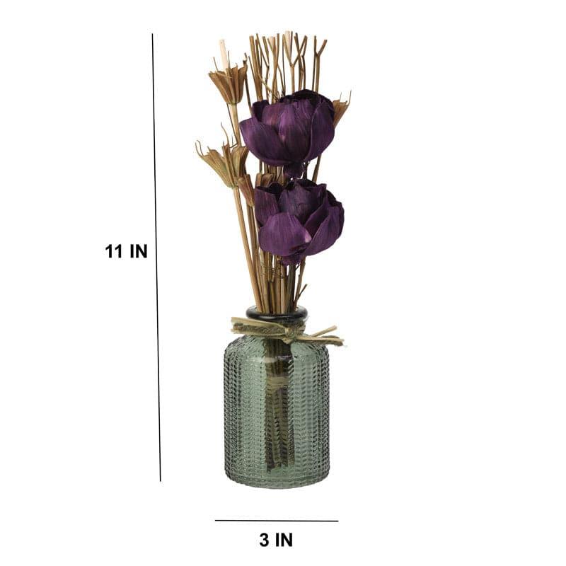 Buy Ivania Vase With Dry Flowers - Purple Vase from Vaaree