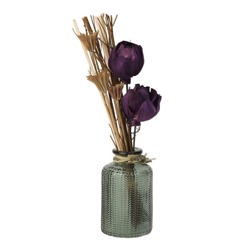 Buy Ivania Vase With Dry Flowers - Purple Vase from Vaaree