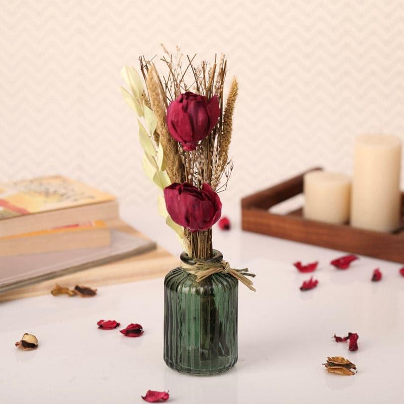 Buy Ivania Vase With Dry Flowers - Red Vase from Vaaree