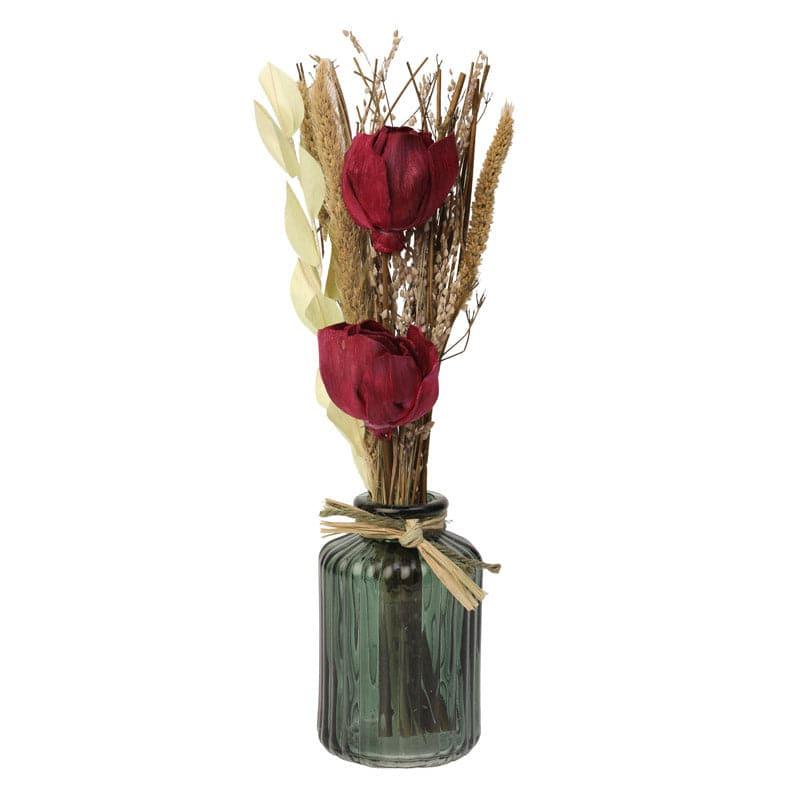 Vase - Ivania Vase With Dry Flowers - Red