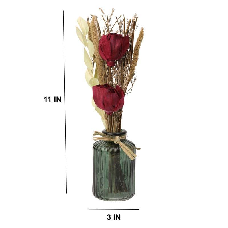 Buy Ivania Vase With Dry Flowers - Red Vase from Vaaree