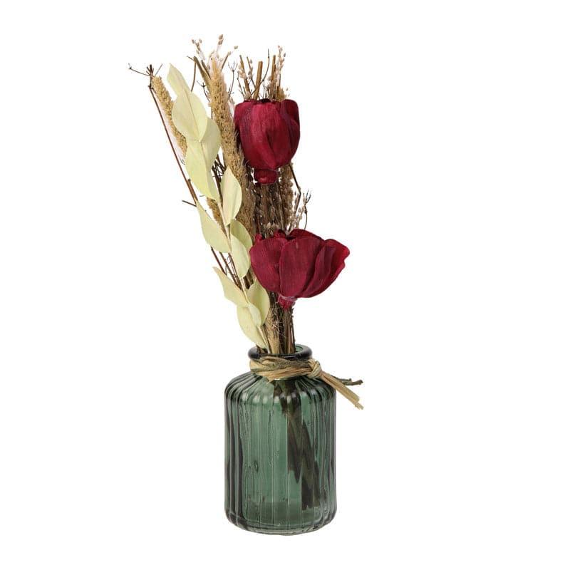 Buy Ivania Vase With Dry Flowers - Red Vase from Vaaree