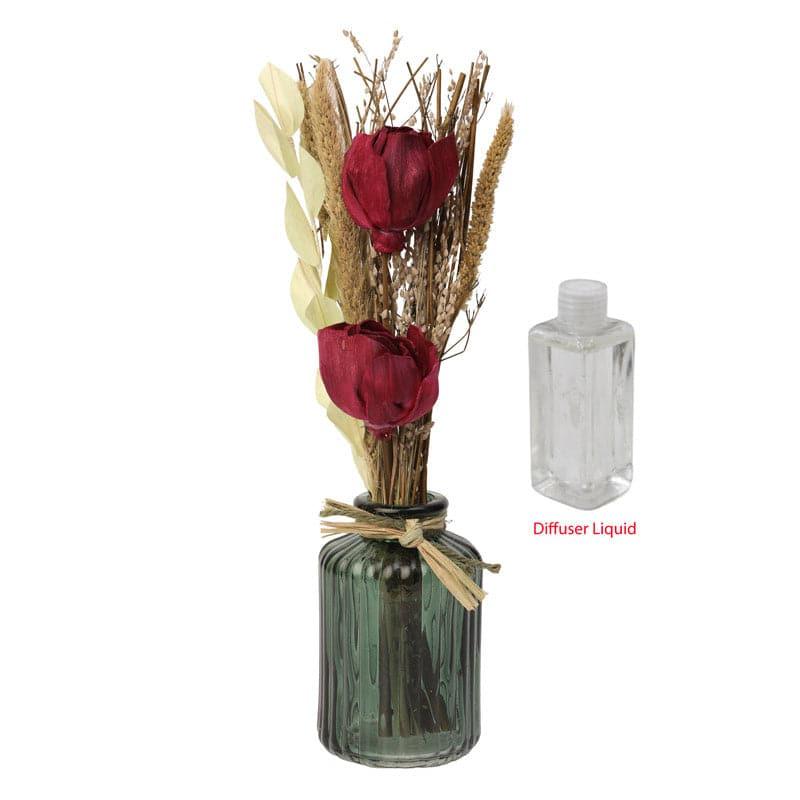 Buy Ivania Vase With Dry Flowers - Red Vase from Vaaree