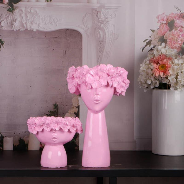 Buy Vase - Jimena Pout Face Vase (Pink) - Set Of Two at Vaaree online