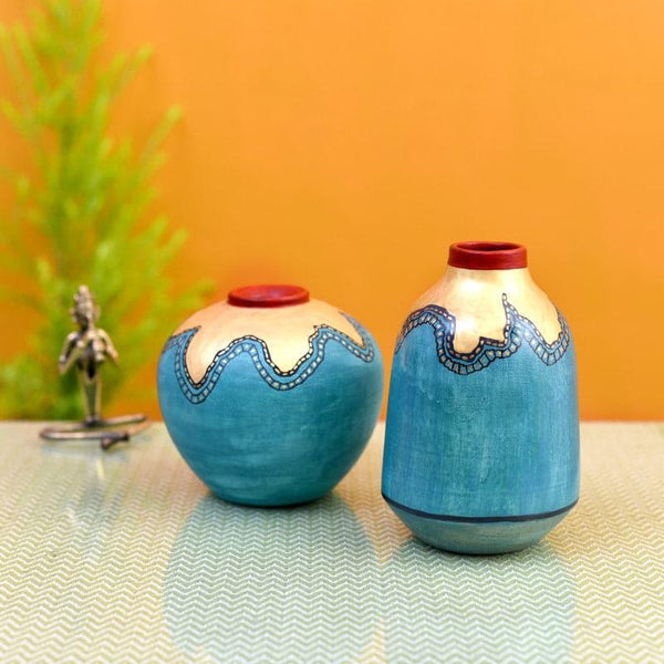 Vase - Kachoria Tribal Terracotta Vase - Set Of Two