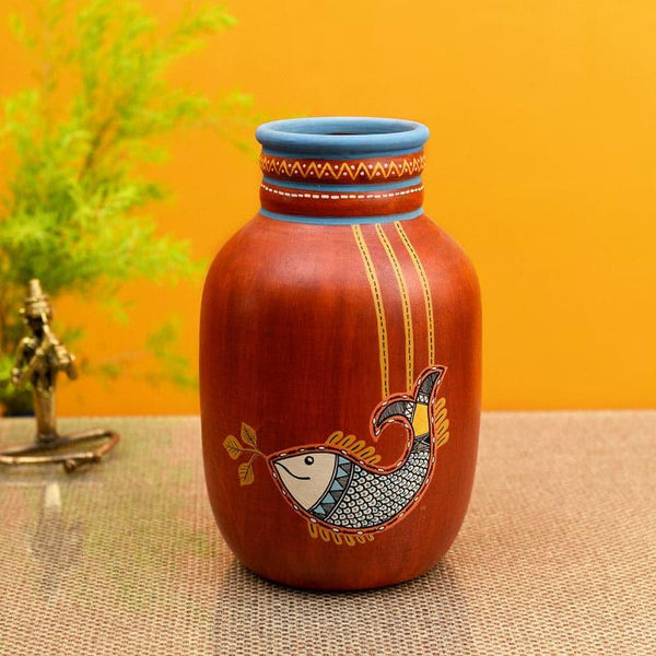 Buy Vase - Kishore Tribal Terracotta Vase at Vaaree online