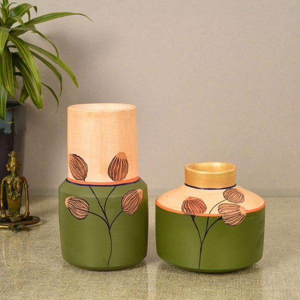 Buy Vase - Kripasana Tribal Terracotta Vase - Set Of Two at Vaaree online