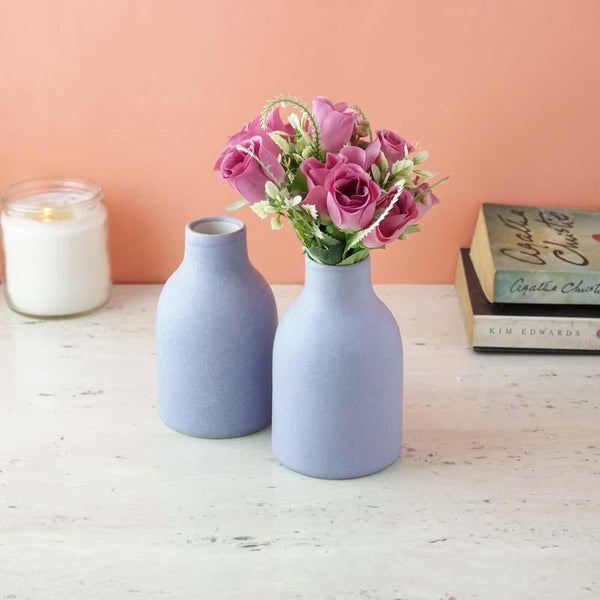 Vase - Lavender Love Ceramic Vase - Set Of Two