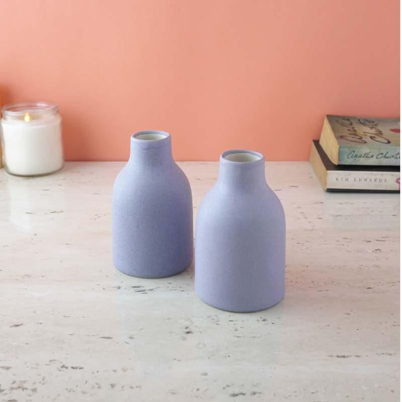 Buy Lavender Love Ceramic Vase - Set Of Two Vase from Vaaree