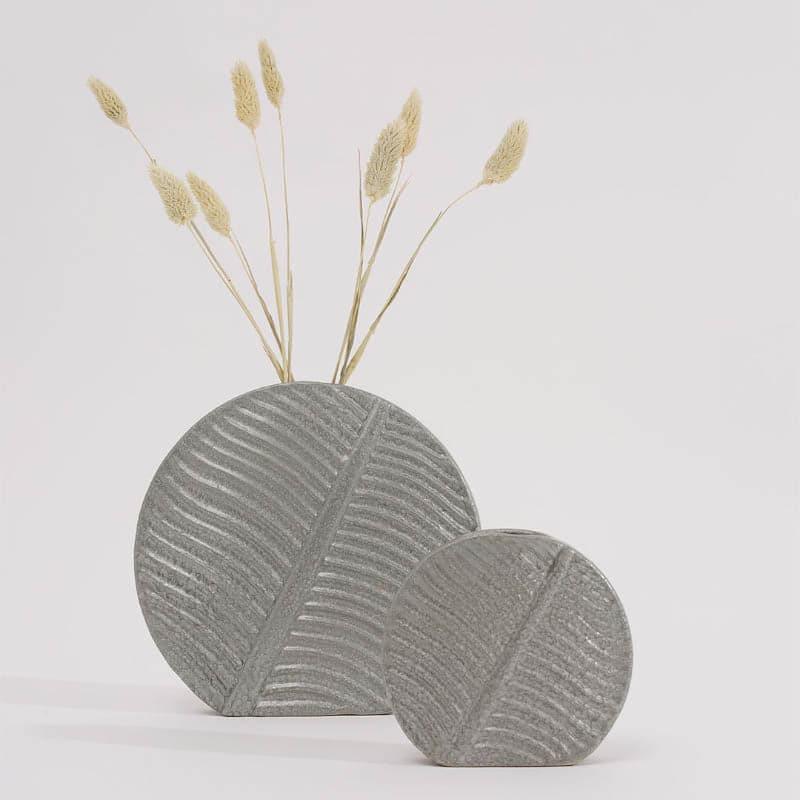 Vase - Leafy Love Vase (Grey)- Set Of Two