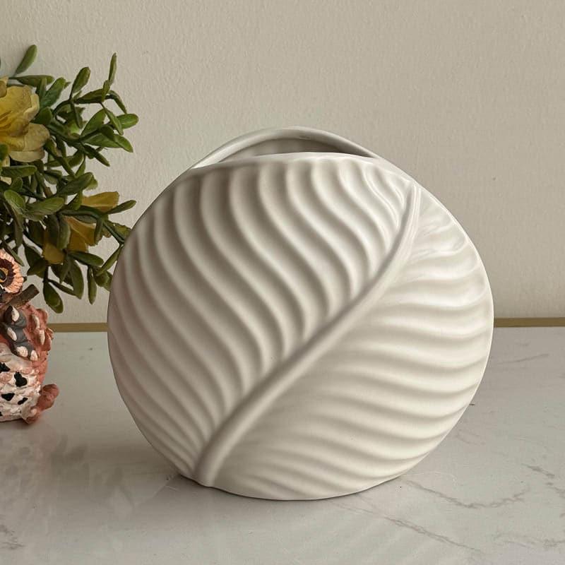 Buy Leafy Twist Ceramic Vase Vase from Vaaree