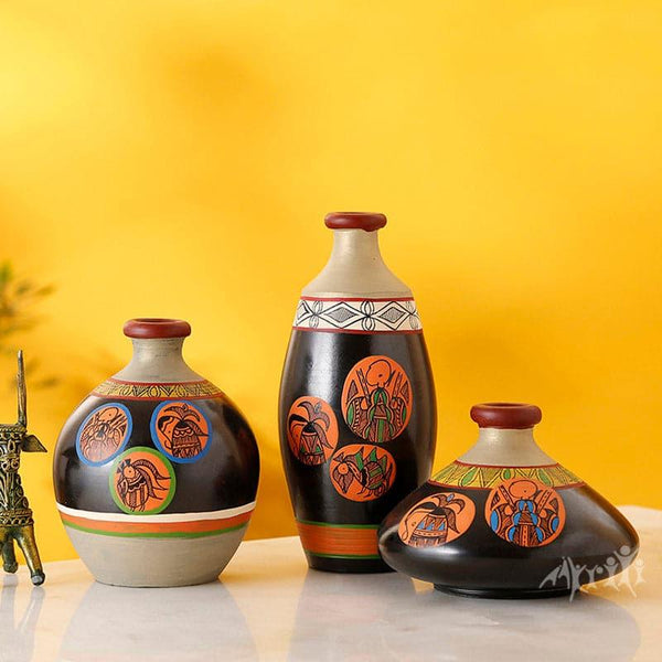 Vase - Levanda Tribal Terracotta Vase - Set Of Three
