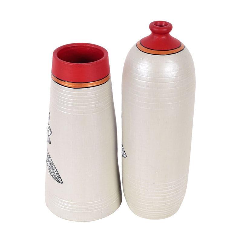 Buy Lotus Cove Terracotta Vase - Set Of Two Vase from Vaaree