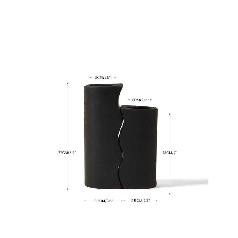 Vase - Lovebud Couple Vase (Black) - Set Of Two