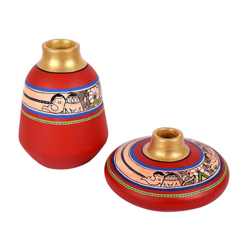 Buy Lumamba Tribal Terracotta Vase - Set Of Two Vase from Vaaree