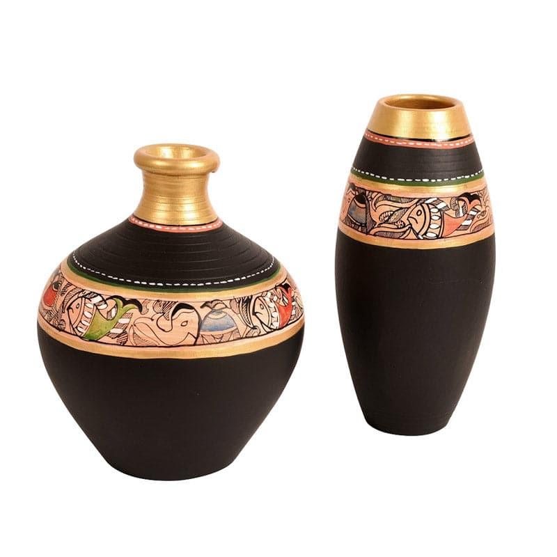 Buy Machumu Tribal Terracotta Vase - Set Of Two Vase from Vaaree