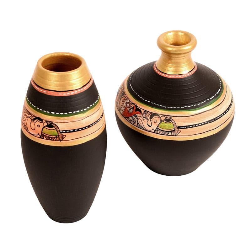 Buy Machumu Tribal Terracotta Vase - Set Of Two Vase from Vaaree