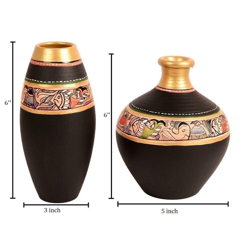 Buy Machumu Tribal Terracotta Vase - Set Of Two Vase from Vaaree