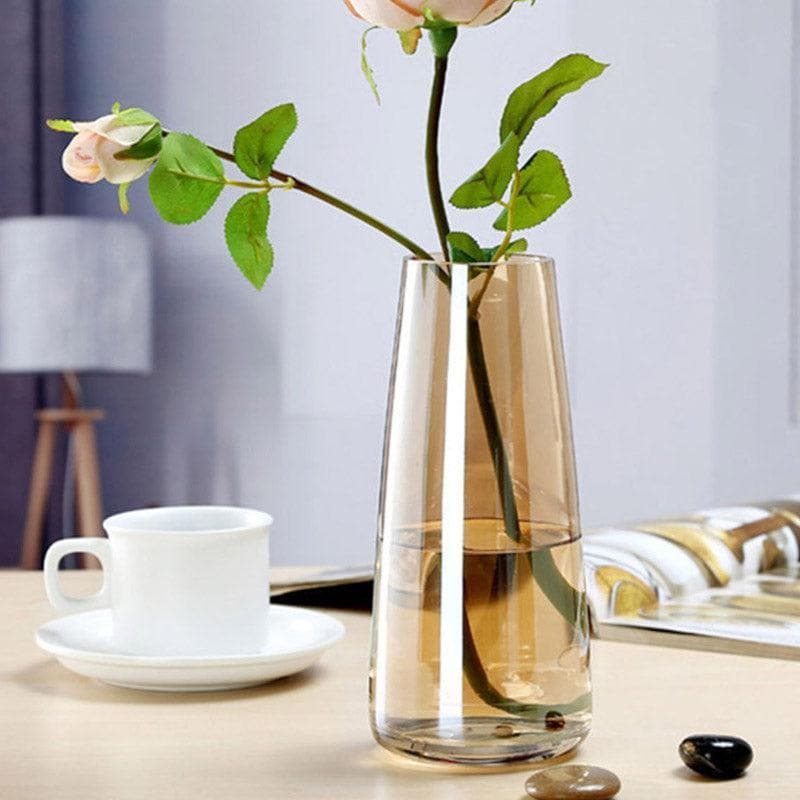 Buy Madge Glass Vase - Brown Vase from Vaaree