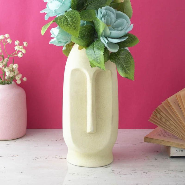 Buy Vase - Magna Face Vase - Beige at Vaaree online