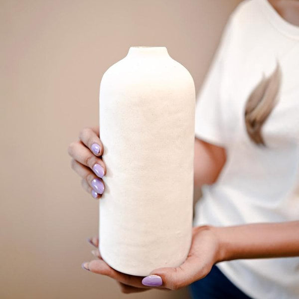 Buy Mesora Vase - White Vase from Vaaree