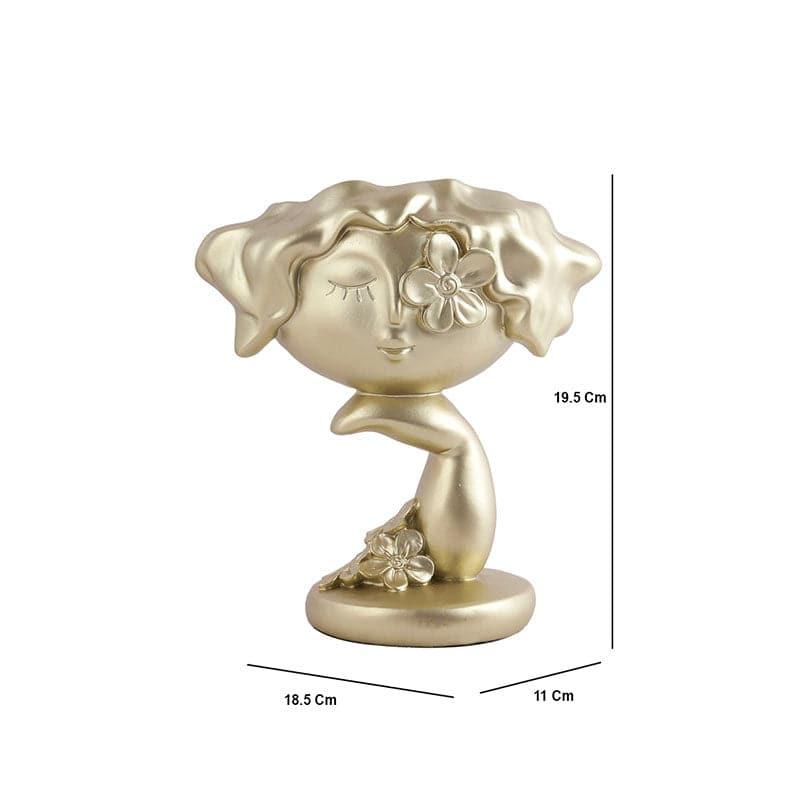 Buy Vase - Mujer Figurine Golden Vase at Vaaree online
