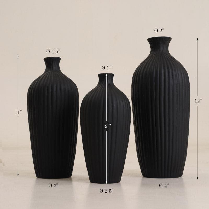 Buy Vase - Nara Vase (Black) - Set Of Three at Vaaree online