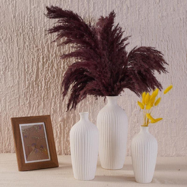 Buy Vase - Nara Vase (White) - Set Of Three at Vaaree online