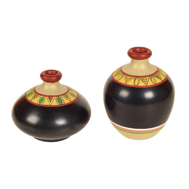 Buy Nuria Tribal Terracotta Vase - Set Of Two Vase from Vaaree