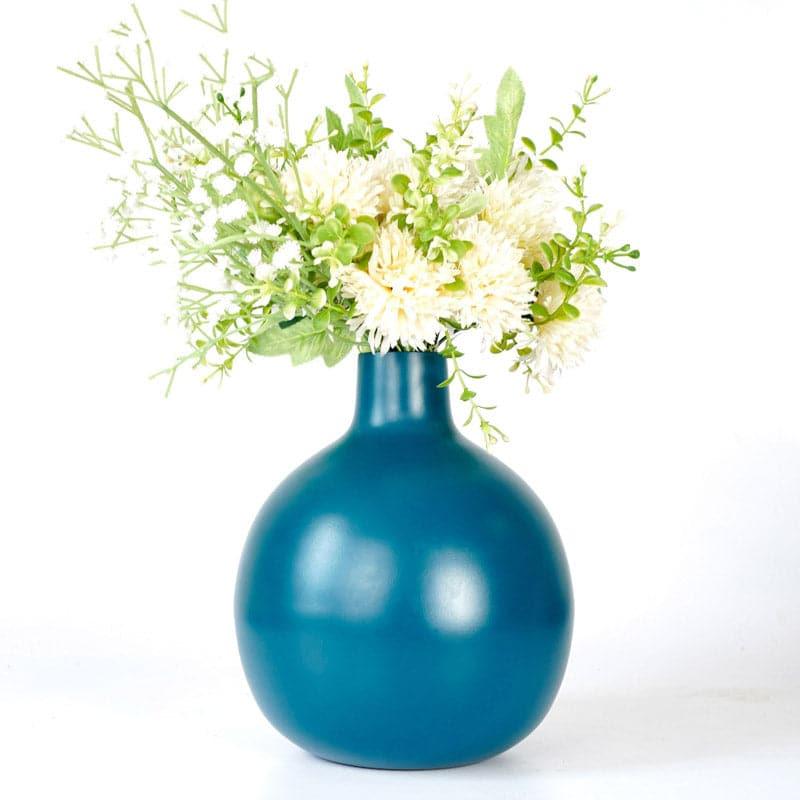 Buy Ourania Metal Vase - Blue Vase from Vaaree