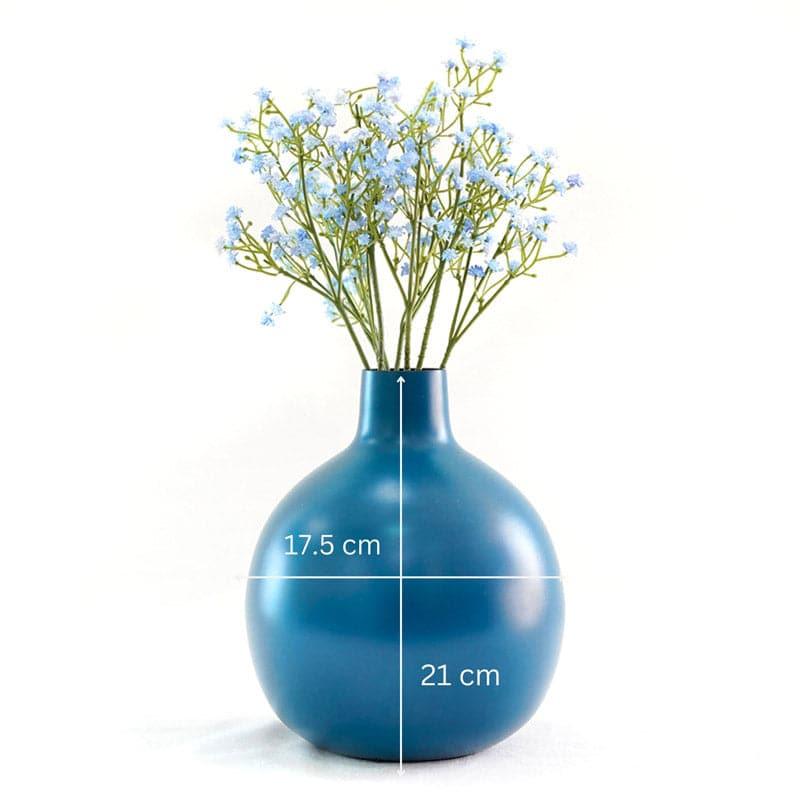 Buy Ourania Metal Vase - Blue Vase from Vaaree