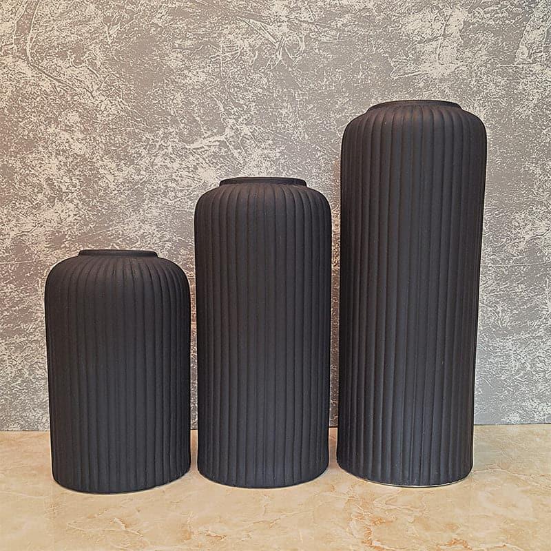 Vase - Pasha Ceramic Vase (Black) - Set Of Three