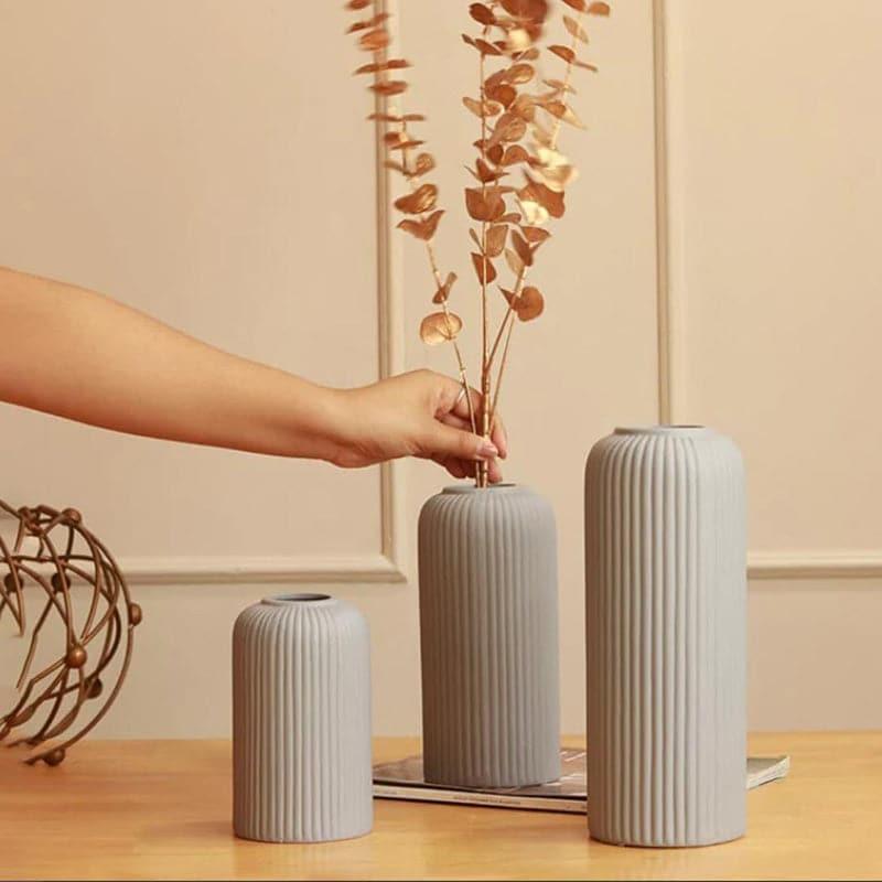 Vase - Pasha Ceramic Vase (Grey) - Set Of Three