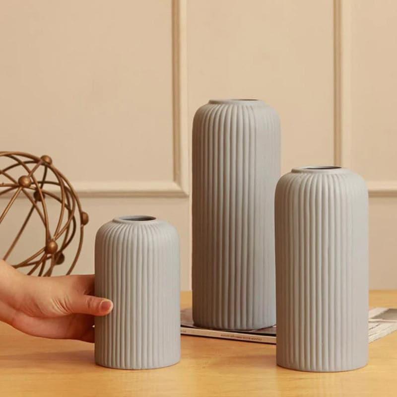 Vase - Pasha Ceramic Vase (Grey) - Set Of Three