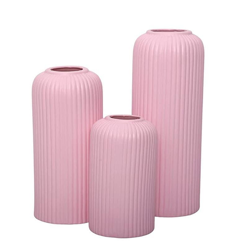 Buy Pasha Ceramic Vase (Pink) - Set Of Three Vase from Vaaree