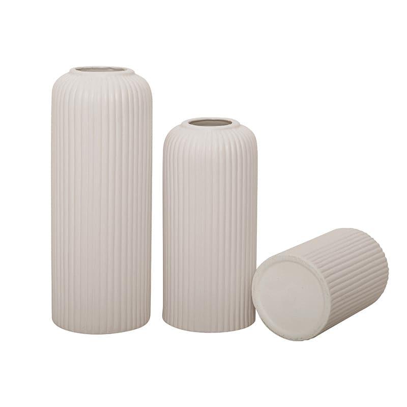 Buy Pasha Ceramic Vase (White) - Set Of Three Vase from Vaaree