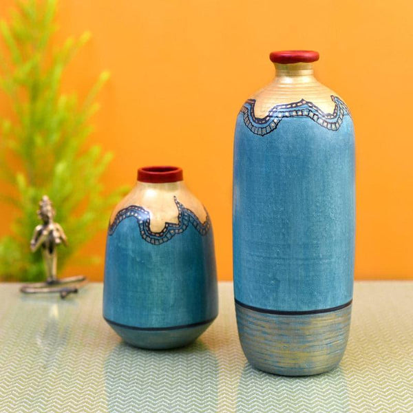 Buy Vase - Pickora Tribal Terracotta Vase - Set Of Two at Vaaree online
