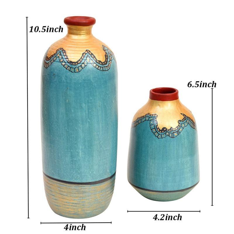 Buy Pickora Tribal Terracotta Vase - Set Of Two Vase from Vaaree