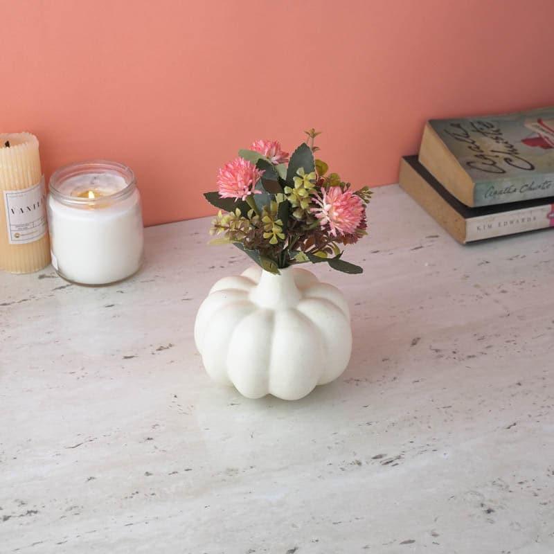 Buy Pumpkin Vase - White Vase from Vaaree