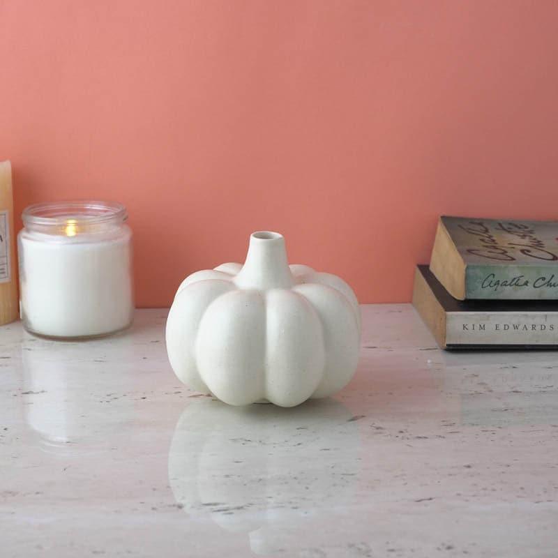 Buy Pumpkin Vase - White Vase from Vaaree